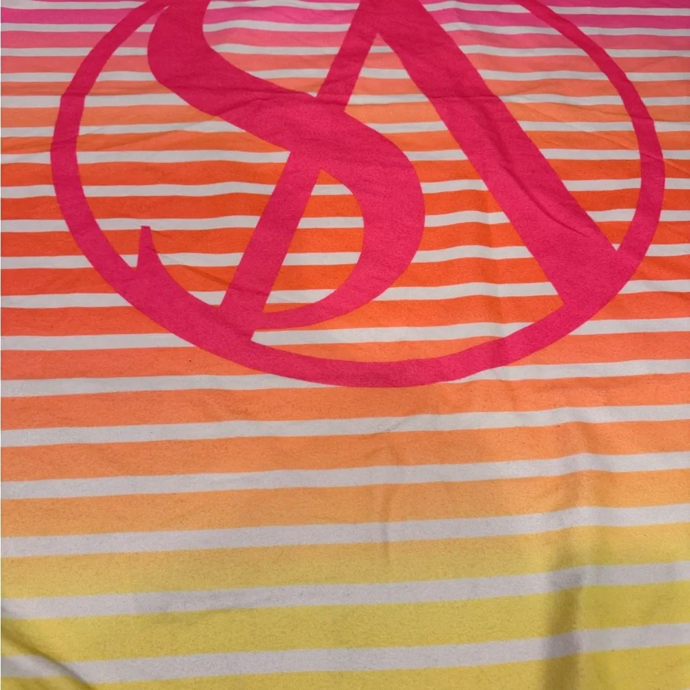Victoria's Secret Pink, Yellow and Orange Striped Beach Blanket